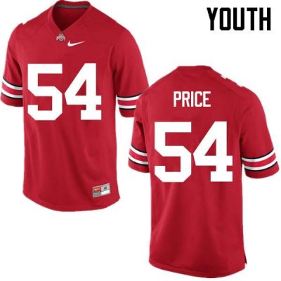 Youth Ohio State Buckeyes #54 Billy Price Red Nike NCAA College Football Jersey Lifestyle MAA6044KY